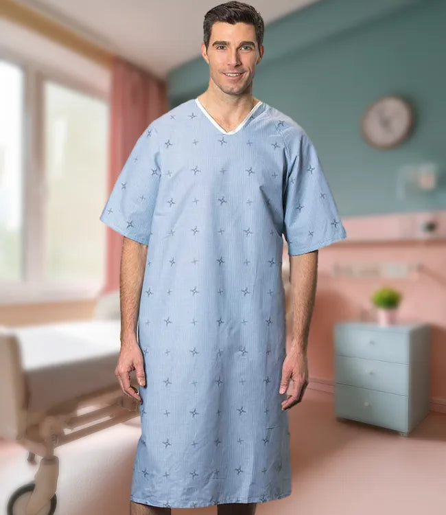 Jaquette de patient bleue
