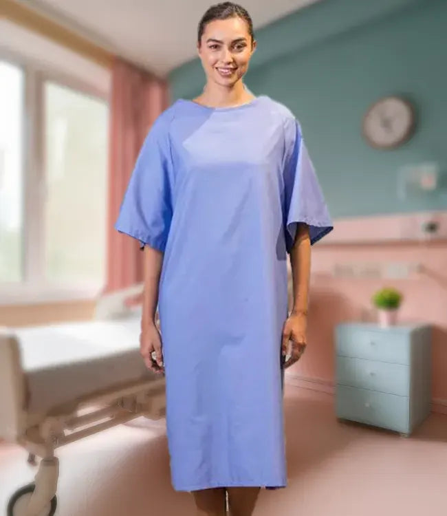 1627 Sky Blue Polycotton Patient Jackets